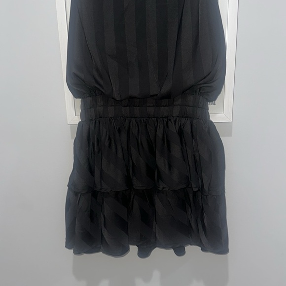 NWOT DO+Be black stripe ruffle dress size small - Picture 4 of 7